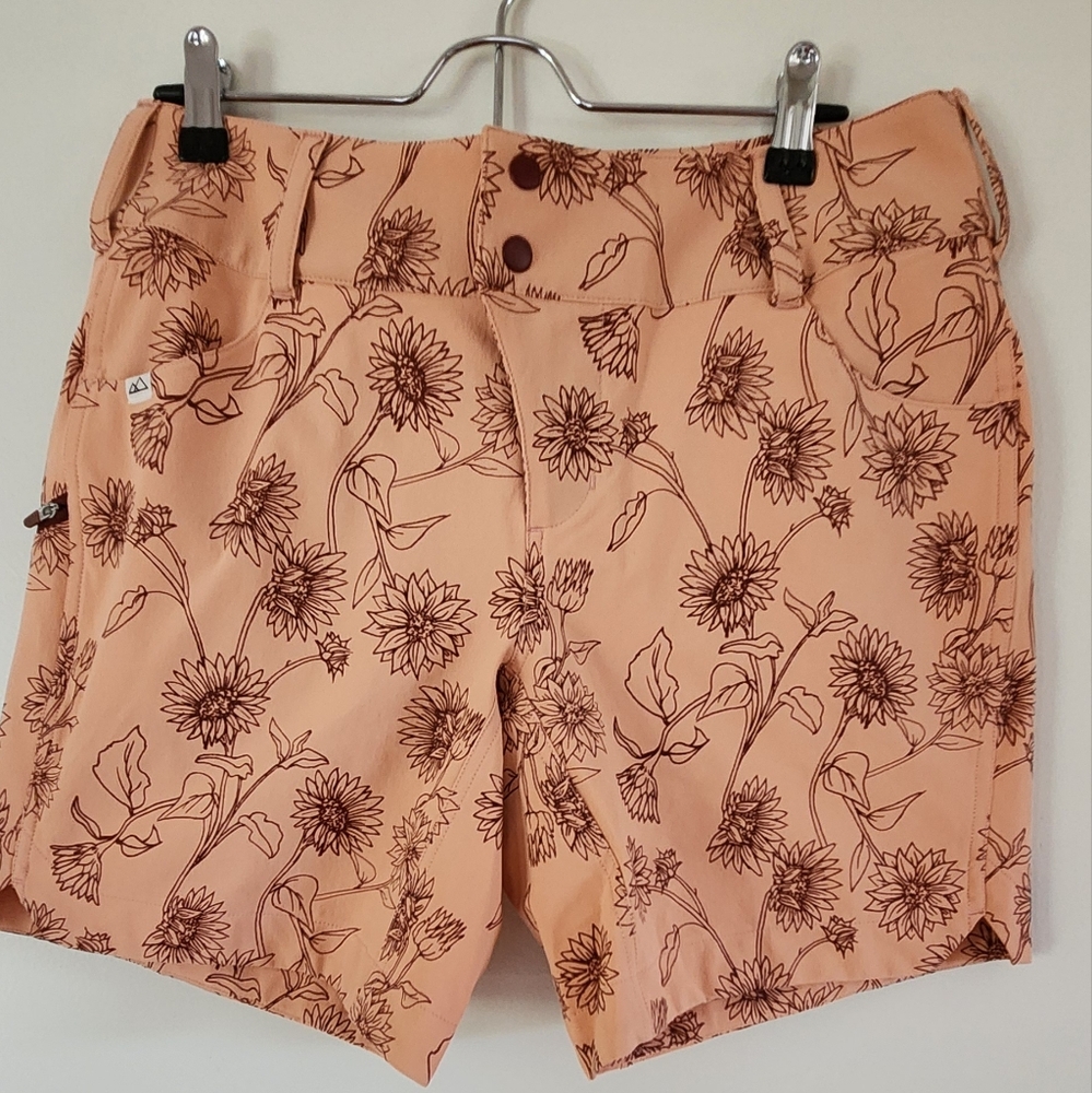 Floral Print Peach Shorts